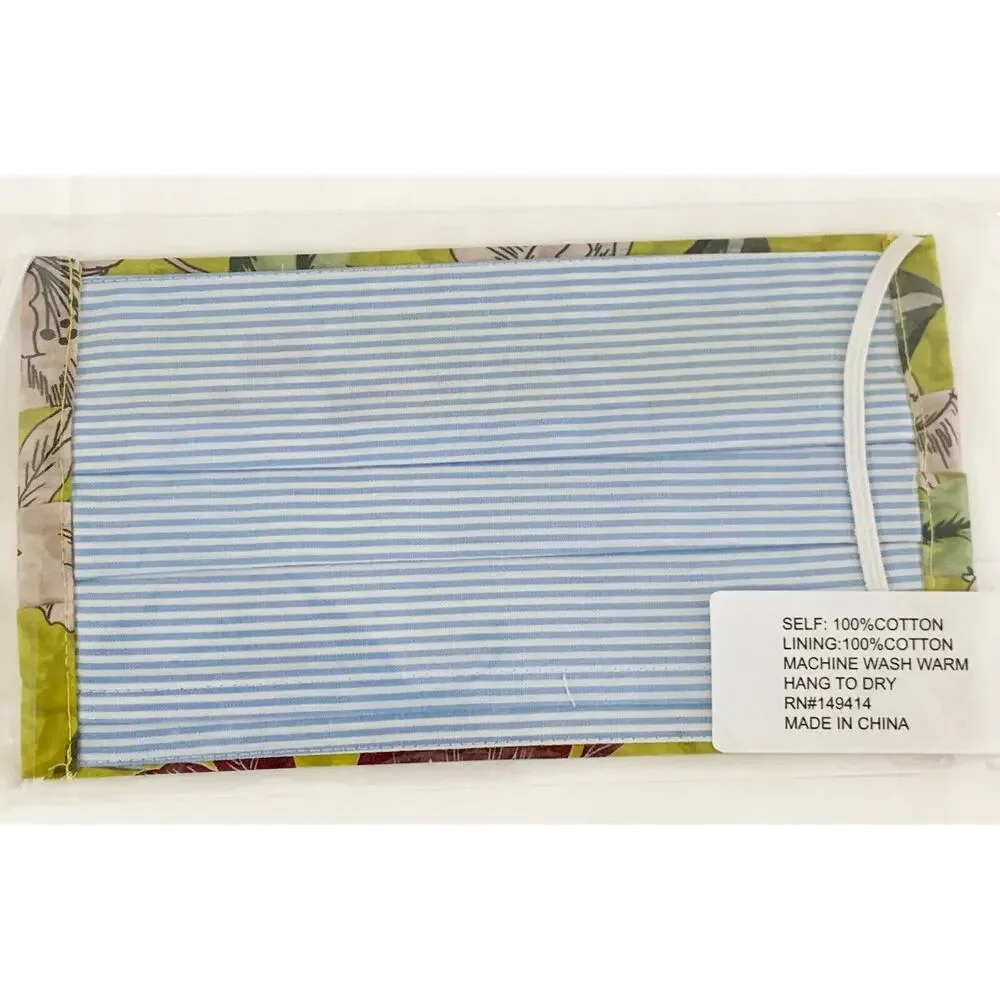 JOHNNY WAS Face Mask Designer Cotton Floral Filter Pocket Face Covering Washable